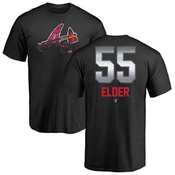 Men's Atlanta Braves Bryce Elder ＃55 Midnight Mascot T-Shirt - Black