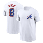 Men's Atlanta Braves Cavan Biggio ＃8 2023 City Connect Name & Number T-Shirt - White