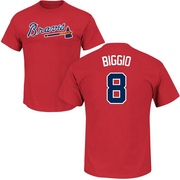 Men's Atlanta Braves Cavan Biggio ＃8 Roster Name & Number T-Shirt - Red