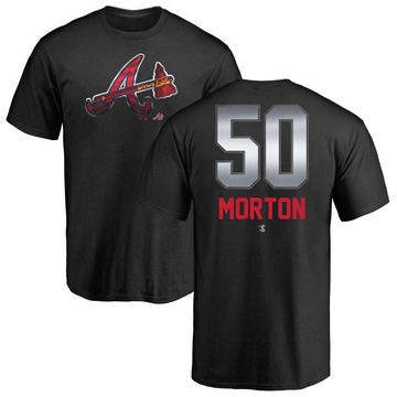 Men's Atlanta Braves Charlie Morton ＃50 Midnight Mascot T-Shirt - Black