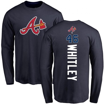 Men's Atlanta Braves Chase Whitley ＃46 Backer Long Sleeve T-Shirt - Navy