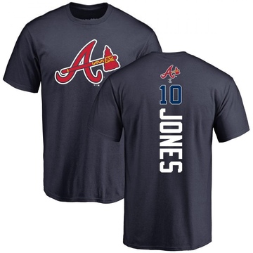 Men's Atlanta Braves Chipper Jones ＃10 Backer T-Shirt - Navy