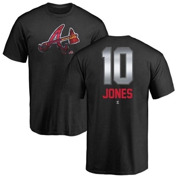 Men's Atlanta Braves Chipper Jones ＃10 Midnight Mascot T-Shirt - Black