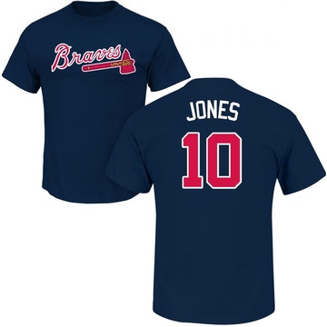 Men's Atlanta Braves Chipper Jones ＃10 Roster Name & Number T-Shirt - Navy