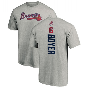 Men's Atlanta Braves Clete Boyer ＃6 Backer T-Shirt Ash