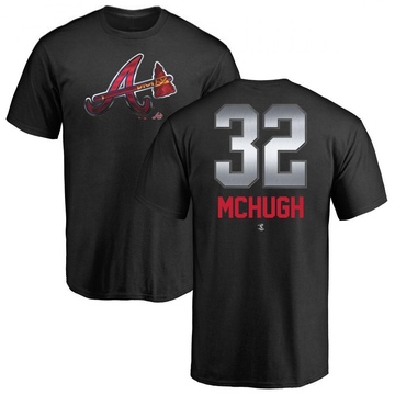 Men's Atlanta Braves Collin McHugh ＃32 Midnight Mascot T-Shirt - Black