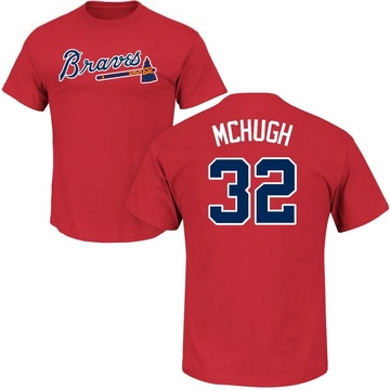 Men's Atlanta Braves Collin McHugh ＃32 Roster Name & Number T-Shirt - Red