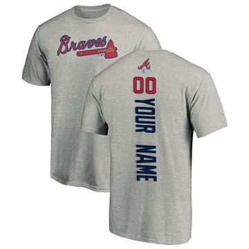 Men's Atlanta Braves Custom ＃00 Backer T-Shirt Ash