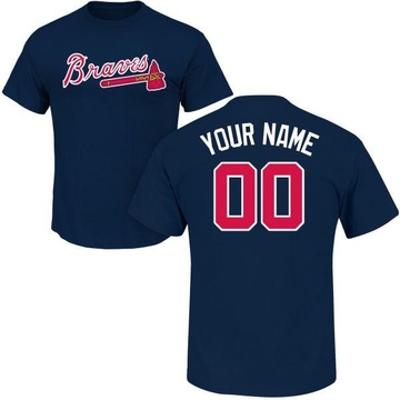 Men's Atlanta Braves Custom ＃00 Roster Name & Number T-Shirt - Navy