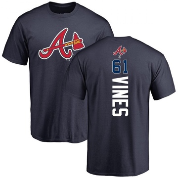 Men's Atlanta Braves Darius Vines ＃61 Backer T-Shirt - Navy