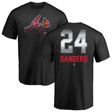 Men's Atlanta Braves Deion Sanders ＃24 Midnight Mascot T-Shirt - Black