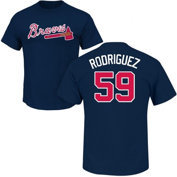 Men's Atlanta Braves Dereck Rodriguez ＃59 Roster Name & Number T-Shirt - Navy