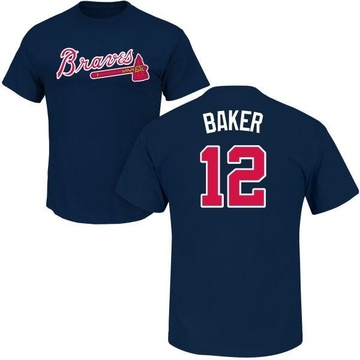 Men's Atlanta Braves Dusty Baker ＃12 Roster Name & Number T-Shirt - Navy