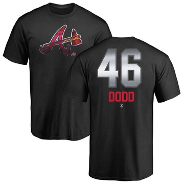 Men's Atlanta Braves Dylan Dodd ＃46 Midnight Mascot T-Shirt - Black