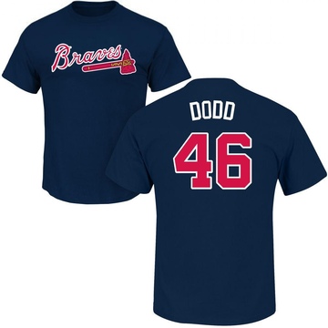 Men's Atlanta Braves Dylan Dodd ＃46 Roster Name & Number T-Shirt - Navy