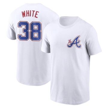 Men's Atlanta Braves Eli White ＃38 Eli 2023 City Connect Name & Number T-Shirt - White