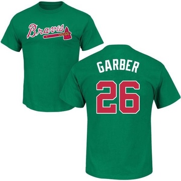 Men's Atlanta Braves Gene Garber ＃26 St. Patrick's Day Roster Name & Number T-Shirt - Green