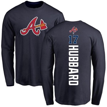 Men's Atlanta Braves Glenn Hubbard ＃17 Backer Long Sleeve T-Shirt - Navy