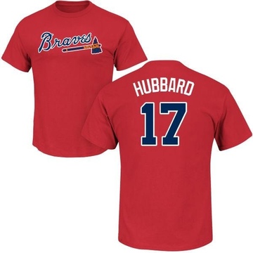 Men's Atlanta Braves Glenn Hubbard ＃17 Roster Name & Number T-Shirt - Red