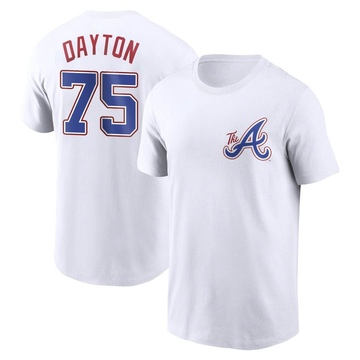 Men's Atlanta Braves Grant Dayton ＃75 2023 City Connect Name & Number T-Shirt - White