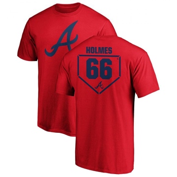 Men's Atlanta Braves Grant Holmes ＃66 RBI T-Shirt - Red