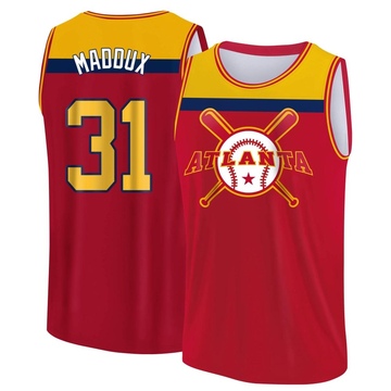 Men's Atlanta Braves Greg Maddux ＃31 Legend Baseball Tank Top - Red/Yellow