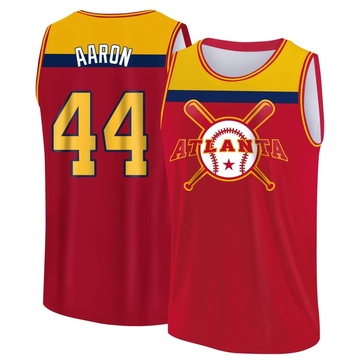 Men's Atlanta Braves Hank Aaron ＃44 Legend Baseball Tank Top - Red/Yellow