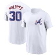 Men's Atlanta Braves Hurston Waldrep ＃30 2023 City Connect Name & Number T-Shirt - White