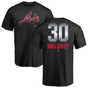 Men's Atlanta Braves Hurston Waldrep ＃30 Midnight Mascot T-Shirt - Black