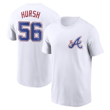 Men's Atlanta Braves Jason Hursh ＃56 2023 City Connect Name & Number T-Shirt - White