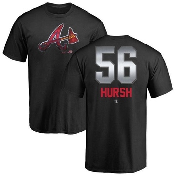 Men's Atlanta Braves Jason Hursh ＃56 Midnight Mascot T-Shirt - Black