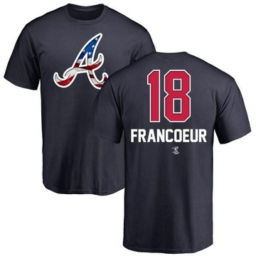 Men's Atlanta Braves Jeff Francoeur ＃18 Name and Number Banner Wave T-Shirt - Navy