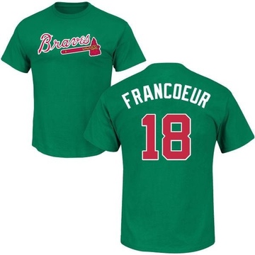 Men's Atlanta Braves Jeff Francoeur ＃18 St. Patrick's Day Roster Name & Number T-Shirt - Green