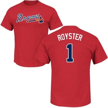 Men's Atlanta Braves Jerry Royster ＃1 Roster Name & Number T-Shirt - Red