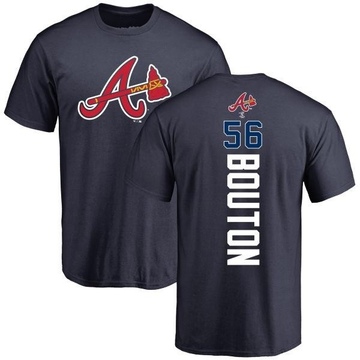 Men's Atlanta Braves Jim Bouton ＃56 Backer T-Shirt - Navy