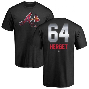 Men's Atlanta Braves Jimmy Herget ＃64 Midnight Mascot T-Shirt - Black