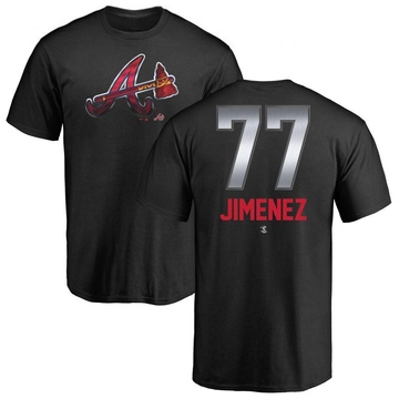 Men's Atlanta Braves Joe Jimenez ＃77 Midnight Mascot T-Shirt - Black