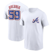 Men's Atlanta Braves John Brebbia ＃59 2023 City Connect Name & Number T-Shirt - White