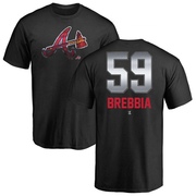 Men's Atlanta Braves John Brebbia ＃59 Midnight Mascot T-Shirt - Black