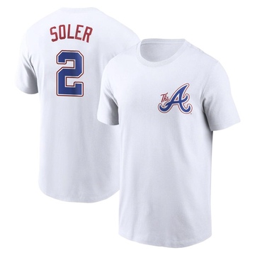 Men's Atlanta Braves Jorge Soler ＃2 2023 City Connect Name & Number T-Shirt - White