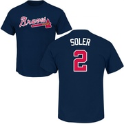 Men's Atlanta Braves Jorge Soler ＃2 Roster Name & Number T-Shirt - Navy