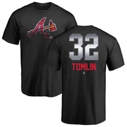 Men's Atlanta Braves Josh Tomlin ＃32 Midnight Mascot T-Shirt - Black