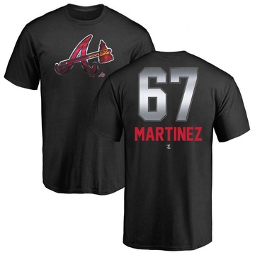 Men's Atlanta Braves J.P. Martinez ＃67 Midnight Mascot T-Shirt - Black