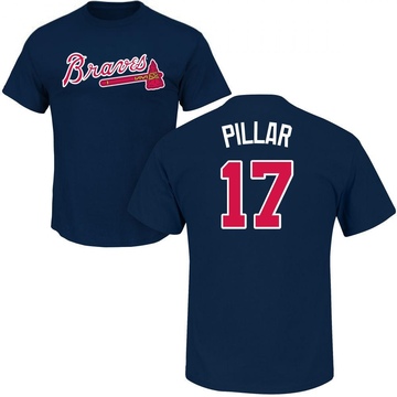 Men's Atlanta Braves Kevin Pillar ＃17 Roster Name & Number T-Shirt - Navy