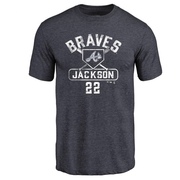 Men's Atlanta Braves Luke Jackson ＃22 Base Runner T-Shirt - Navy