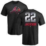 Men's Atlanta Braves Luke Jackson ＃22 Midnight Mascot T-Shirt - Black