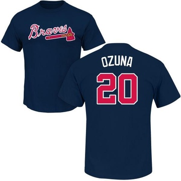 Men's Atlanta Braves Marcell Ozuna ＃20 Roster Name & Number T-Shirt - Navy