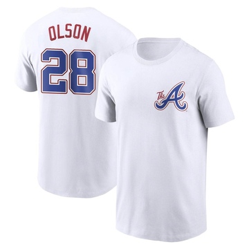 Men's Atlanta Braves Matt Olson ＃28 2023 City Connect Name & Number T-Shirt - White