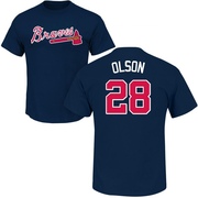 Men's Atlanta Braves Matt Olson ＃28 Roster Name & Number T-Shirt - Navy