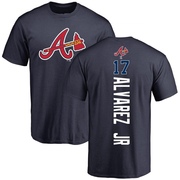 Men's Atlanta Braves Nacho Alvarez Jr. ＃17 Backer T-Shirt - Navy